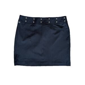 Lauren Ralph Lauren Black Skirt Silver Grommet Waist Detail Size 10/32” Waist